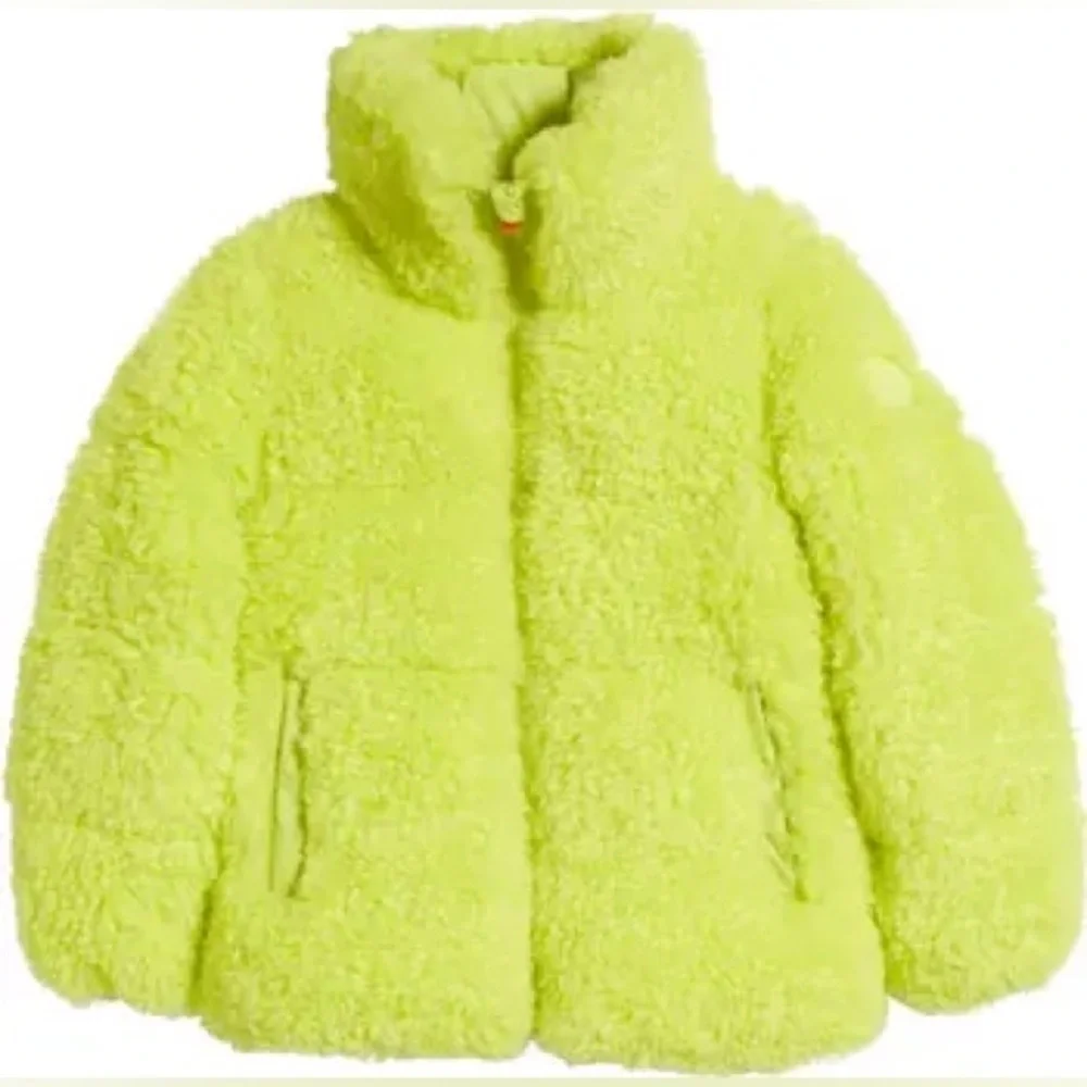 New! Save The Duck Kids Thisbe Quilted Neon Sherpa Fleece Jacket 🐥🐥 8 Youth NWT!